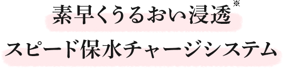 素早くうるおい浸透スピード保水チャージシステム